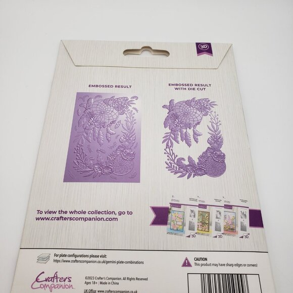 Crafters Campanion Bohenian Dreams Die Metal With  3-D Enbossing Folder - Picture 2 of 3